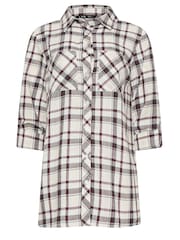 Long Tall Sally White Check 100% Cotton Shirt - Image 6 of 6