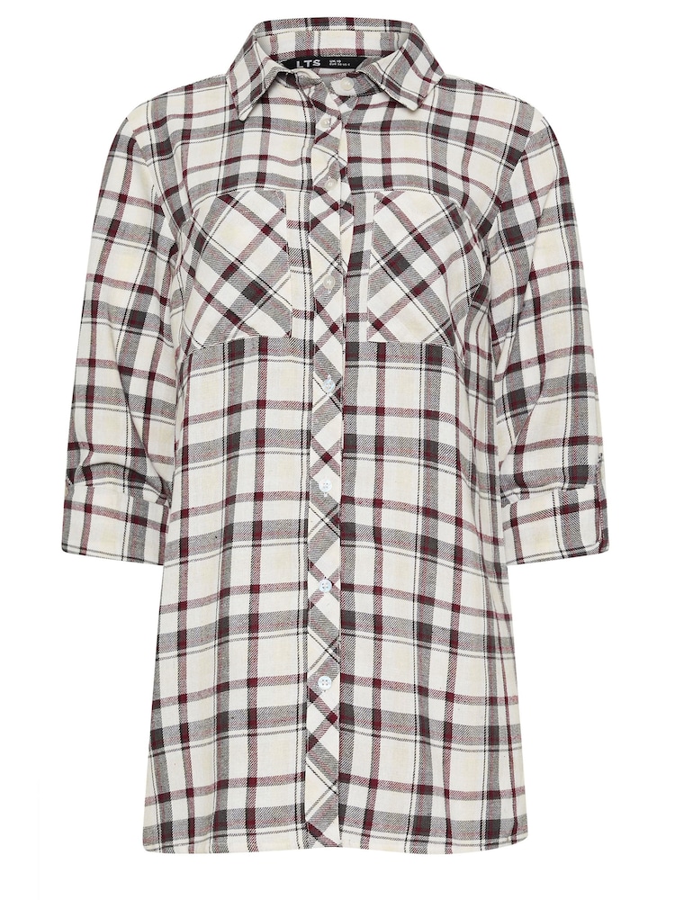 Blanco - Long Tall Sally Check 100% Cotton Shirt - Imagen 6 de 6 Blanco - Long Tall Sally Check 100% Cotton Shirt - Imagen 6 de 6