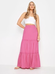 Long Tall Sally Pink Printed Tiered Maxi Skirt - Image 1 of 5
