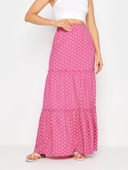 Long Tall Sally Pink Printed Tiered Maxi Skirt - Image 2 of 5