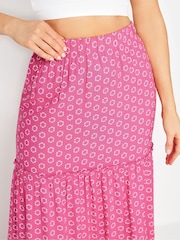 Long Tall Sally Pink Printed Tiered Maxi Skirt - Image 4 of 5