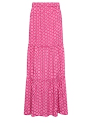 Long Tall Sally Pink Printed Tiered Maxi Skirt - Image 5 of 5