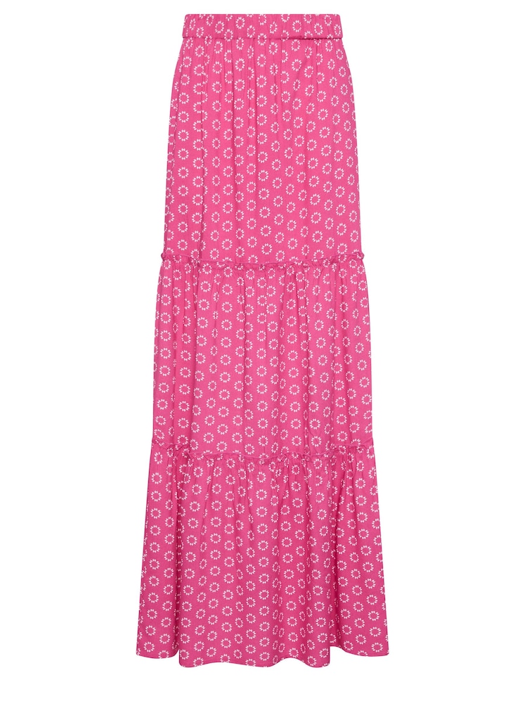 Long Tall Sally Pink Printed Tiered Maxi Skirt - Image 5 of 5