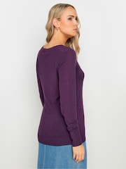 Long Tall Sally Purple V-Neck Long Sleeve Jumper - Image 4 of 6
