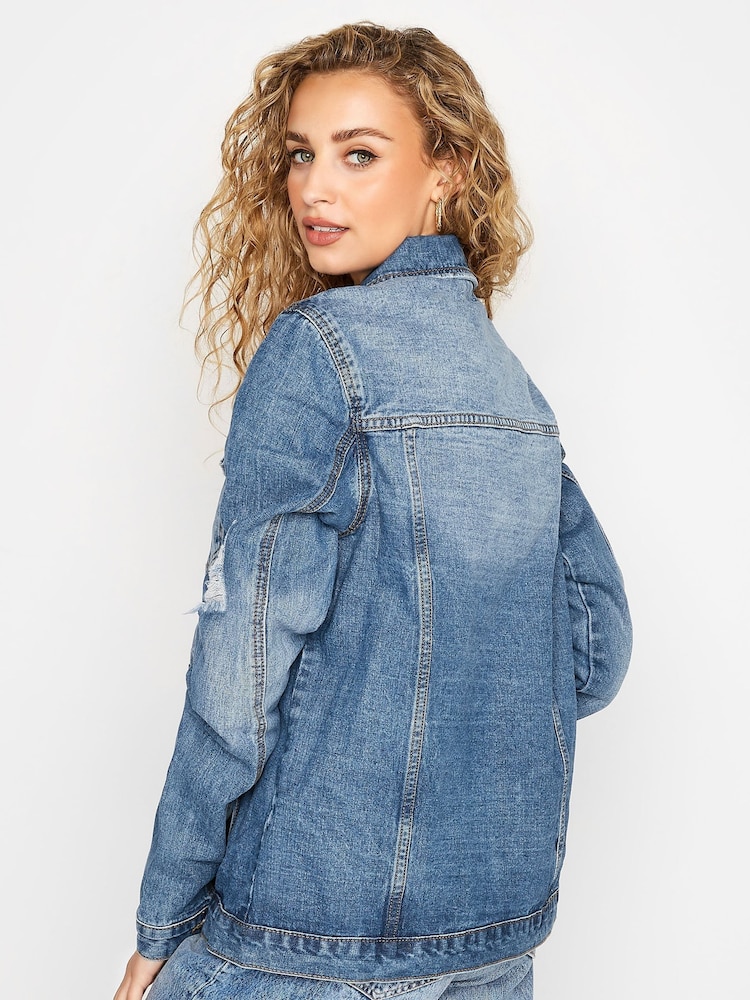 Long Tall Sally Denim-Jacke in Distressed-Optik - Bild 2 von 7 Long Tall Sally Denim-Jacke in Distressed-Optik - Bild 2 von 7