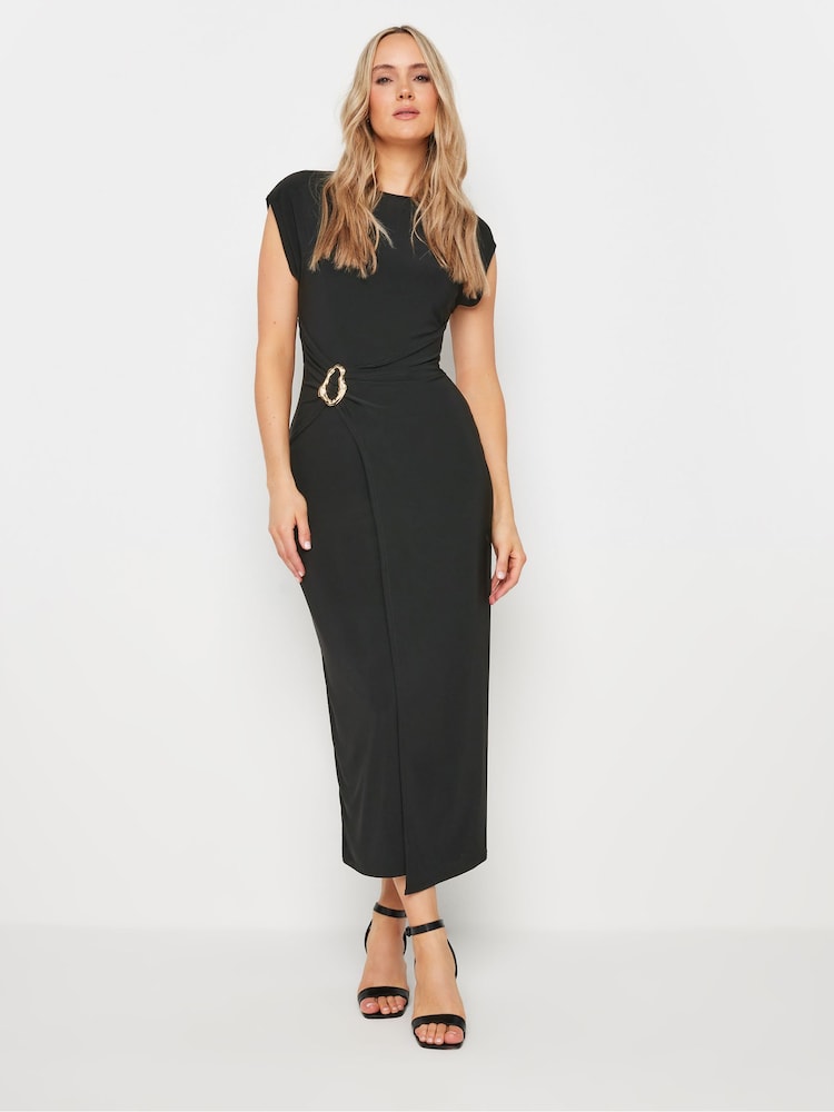 Blau - Long Tall Sally – Midaxi-Kleid mit Drapierung und Schnallen-Detail - Bild 1 von 4 Blau - Long Tall Sally – Midaxi-Kleid mit Drapierung und Schnallen-Detail - Bild 1 von 4