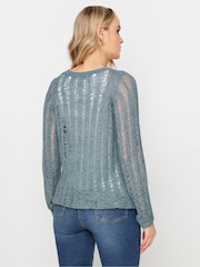 Long Tall Sally Grey Blush Tape Yarn Jumper - Image 3 of 5