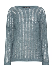 Long Tall Sally Grey Blush Tape Yarn Jumper - Image 5 of 5