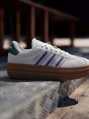 adidas White VL Court Bold Trainers - Image 3 of 17