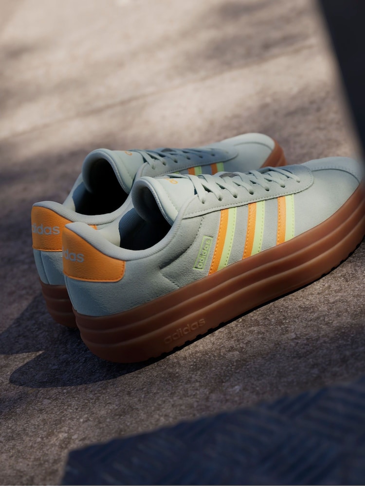 adidas Green/Brown VL Court Bold Trainers - Image 6 of 17