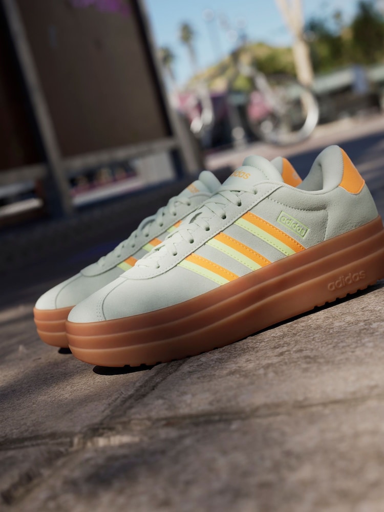 adidas Green/Brown VL Court Bold Trainers - Image 8 of 17
