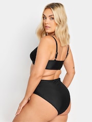 Yours Curve Black Ring Detail Bikini Top - Image 3 of 6