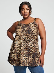 Yours Curve Natural Limited Double Metal Trim Cami Top - Image 1 of 5