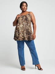 Yours Curve Natural Limited Double Metal Trim Cami Top - Image 2 of 5