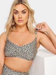 Yours Curve Metallic Geometric Twist Front Bikini Top - Image 5 of 7