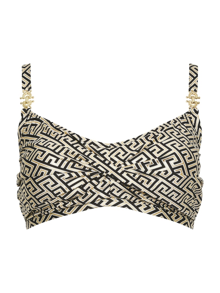 Yours Curve Metallic Geometric Twist Front Bikini Top - Image 6 of 7