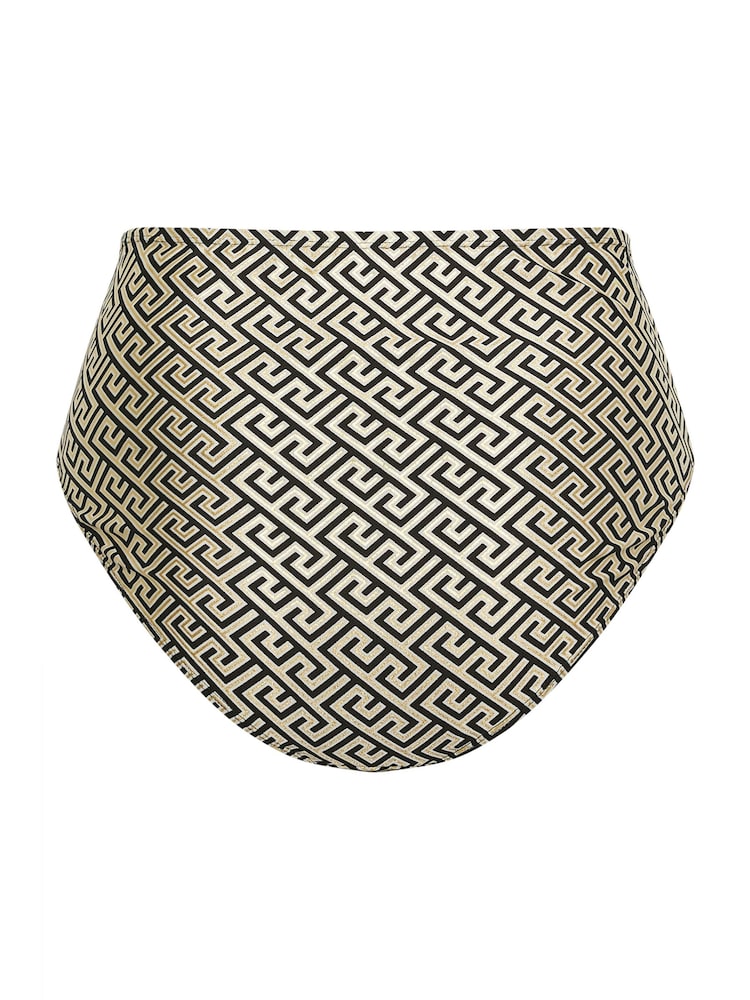 Yours Curve Metallic Geometric V-Front Bikini Briefs - Image 5 of 5