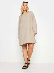 Yours Curve Natural Ribbed Jumper Dress - Image 2 of 6