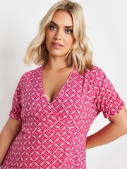 Rojo - Yours Curve Wrap Frill Sleeve Blouse - Imagen 4 de 5