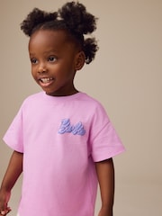 Lilac Purple Barbie Short Sleeve 100% Cotton T-Shirt and Cycle Shorts Set (3mths-7yrs) - Image 4 of 9