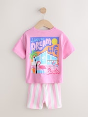 Lilac Purple Barbie Short Sleeve 100% Cotton T-Shirt and Cycle Shorts Set (3mths-7yrs) - Image 6 of 9