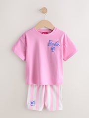 Lilac Purple Barbie Short Sleeve 100% Cotton T-Shirt and Cycle Shorts Set (3mths-7yrs) - Image 7 of 9