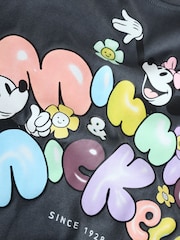 Charcoal & Lilac - طقم من شورت لركوب الدراجات وتيشرت بكُم قصير مُزيَّن بطبعة Mickey & Minnie Mouse %100 قطن (3 شهور-7 سنوات) - صورة 9 من 11