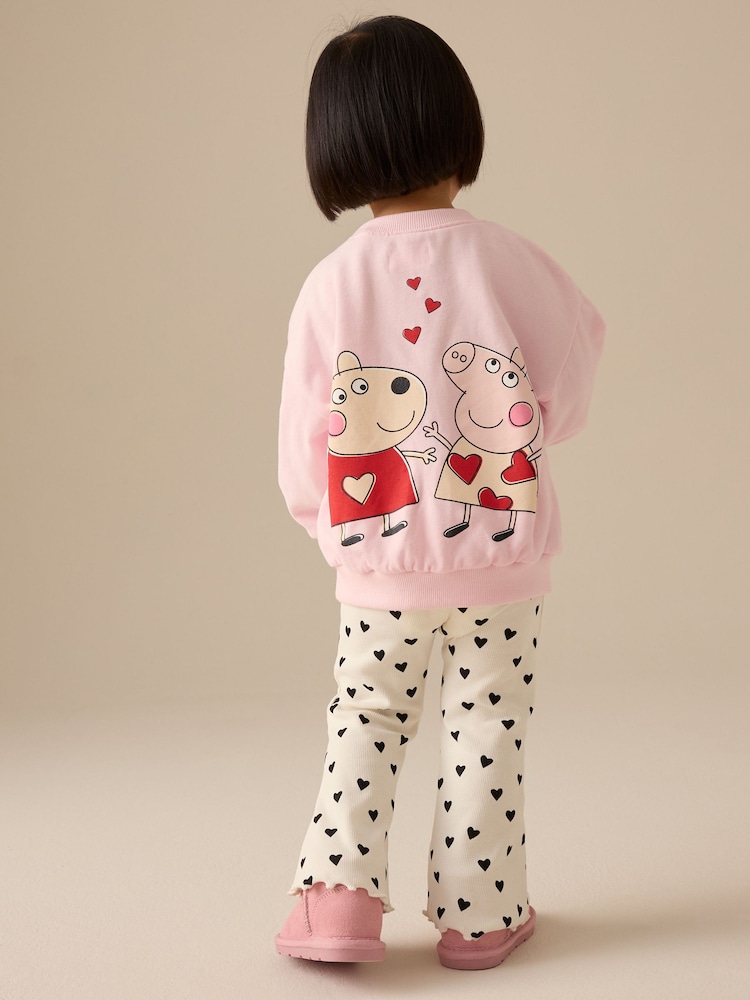 Rosa mit Herzmotiv - Peppa Pig Long Sleeve T-Shirt and Flare Leggings Set (3mths-7yrs) - Bild 1 von 9 Rosa mit Herzmotiv - Peppa Pig Long Sleeve T-Shirt and Flare Leggings Set (3mths-7yrs) - Bild 1 von 9