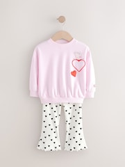 Pink Heart Peppa Pig Long Sleeve T-Shirt and Flare Leggings Set (3mths-7yrs) - Image 5 of 9