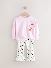 Pink Heart Peppa Pig Long Sleeve T-Shirt and Flare Leggings Set (3mths-7yrs) - Image 6 of 9