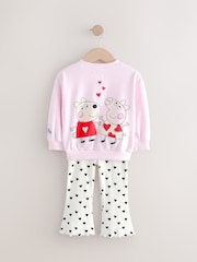 Pink Heart Peppa Pig Long Sleeve T-Shirt and Flare Leggings Set (3mths-7yrs) - Image 7 of 9