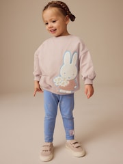 Rosa pálido - Conjunto de camisetas e leggings Miffy de manga comprida 100% algodão (3meses a7anos) - Imagem 1 de 10