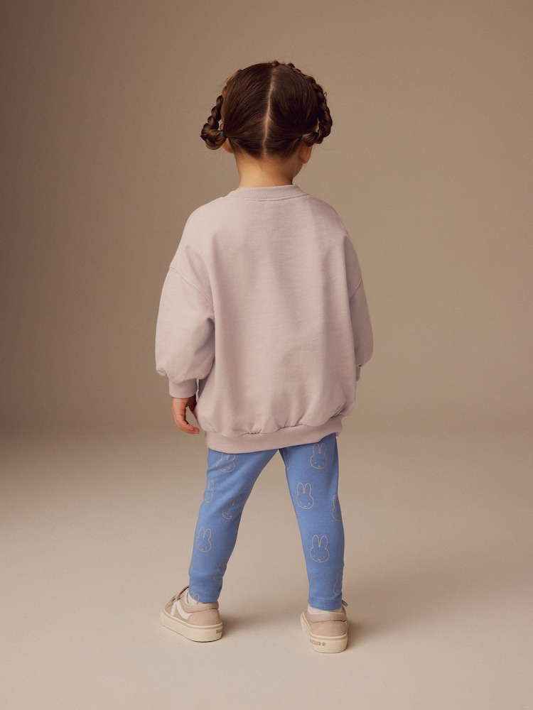 Rosa pálido - Conjunto de camisetas e leggings Miffy de manga comprida 100% algodão (3meses a7anos) - Imagem 2 de 10