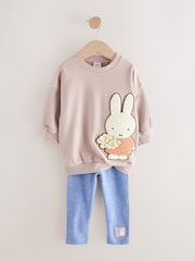 Rosa pálido - Conjunto de camisetas e leggings Miffy de manga comprida 100% algodão (3meses a7anos) - Imagem 7 de 10