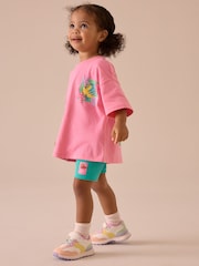 Pink Little Mermaid Ariel 100% Cotton T-Shirt and Cycle Shorts Set (3mths-7yrs) - Image 2 of 11