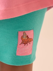 Pink Little Mermaid Ariel 100% Cotton T-Shirt and Cycle Shorts Set (3mths-7yrs) - Image 4 of 11