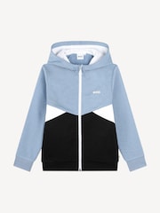 BOSS Black Colourblock Chest Logo Zip-Up Hoodie - Image 1 of 2