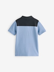 BOSS Blue Chest Logo Colourblock Short Sleeve Polo Shirt - Image 2 of 4