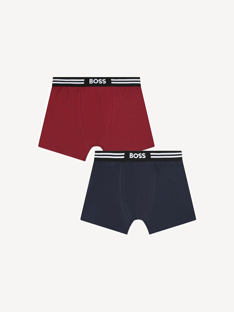 BOSS Dark Blue Logo Boxers 2 Pack - Image 1 of 7