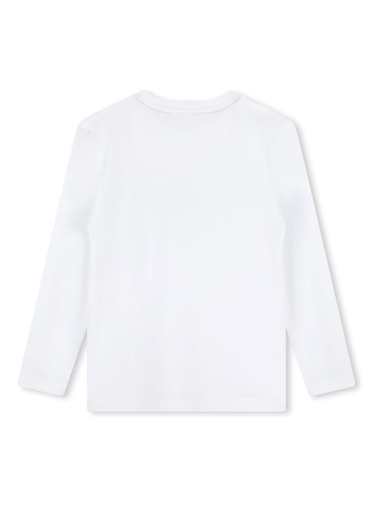 BOSS White Vintage Logo Long Sleeve T-Shirt - Image 2 of 3