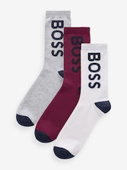 BOSS White Logo Socks 3 Pack - Image 1 of 4
