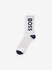 BOSS White Logo Socks 3 Pack - Image 2 of 4