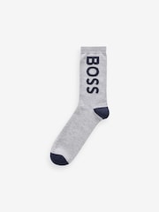 BOSS White Logo Socks 3 Pack - Image 3 of 4