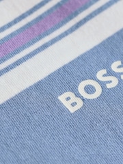 BOSS Blue Chest Logo Stripe Short Sleeve T-Shirt - Image 4 of 4
