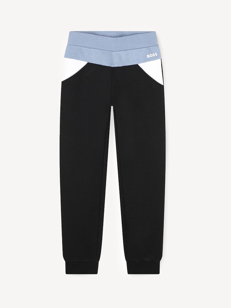 BOSS Black Logo Joggers With Colourblock Detail - Image 1 of 2