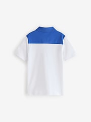 BOSS White Chest Logo Colourblock Short Sleeve Polo Shirt - Image 2 of 4