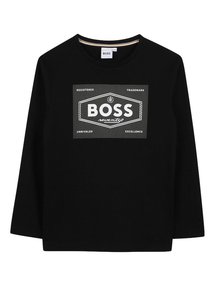 BOSS Black Vintage Logo Long Sleeve T-Shirt - Image 1 of 2