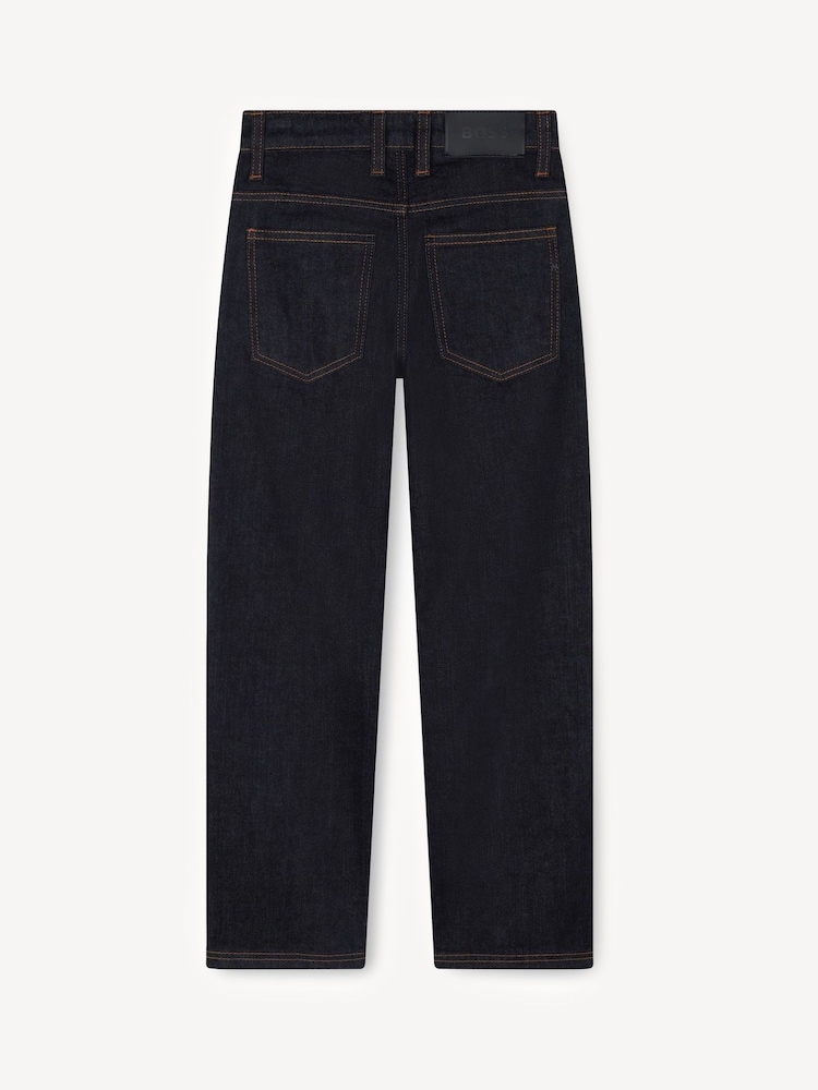 BOSS Blue Dark Wash Denim Jeans - Image 2 of 3