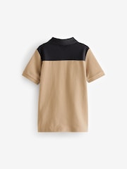 BOSS Natural Chest Logo Colourblock Short Sleeve Polo Shirt - Image 2 of 5