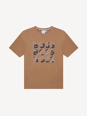 BOSS Natural Repeat Logo Short Sleeve T-Shirt - Image 1 of 3
